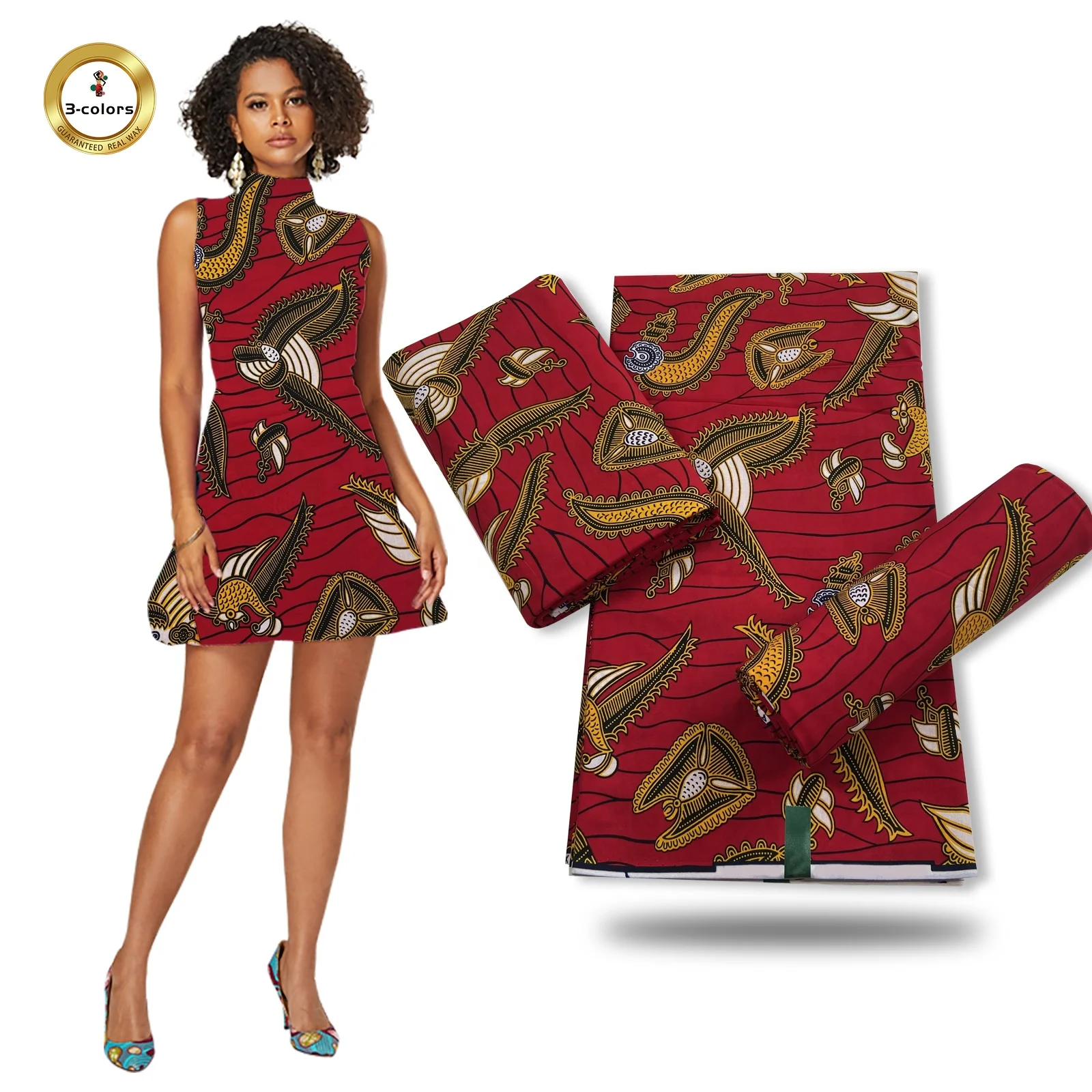 Popular Design of 2021 African Wax Print Fabric 100% Cotton for Garment