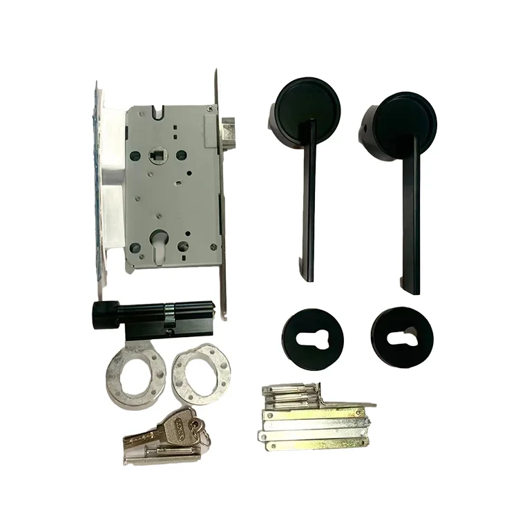 HS Wholesale Zinc Alloy Split Body Handles And Door Handle Lock Set For Interior Doors