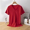 Cuello en V rojo
