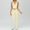 Tank tops+ Leggings- Yellow