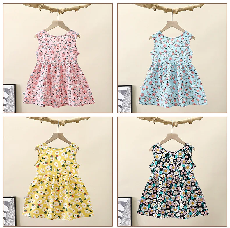 2023 Summer Children Sleeveless Clothes Casual Girl Dresses For Kids ...