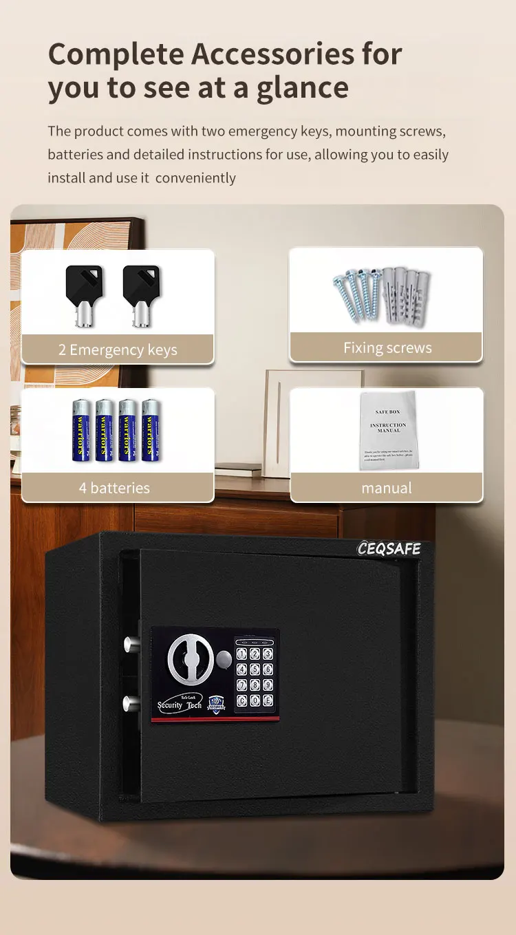CEQSAFE Commercial Safe Hotel Guest Room Code Safe Box Mini Deposit Box Safe supplier