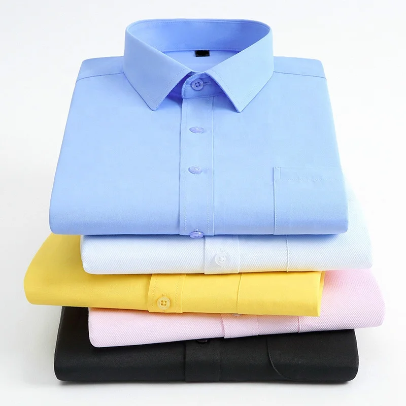 Cotton Men Plain Formal Shirts, Full or Long Sleeves