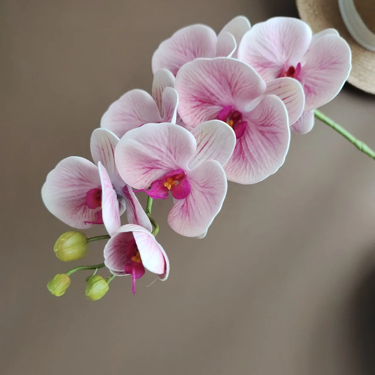 KEWEI-J625 Morandi Color 7 Heads 3D Peach Pink Real Touch Orchid