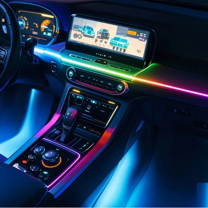 Full Color USB Streamer Car Ambient Lighting Rgb App Control Led Interior Symphony Atmosphere Music Light