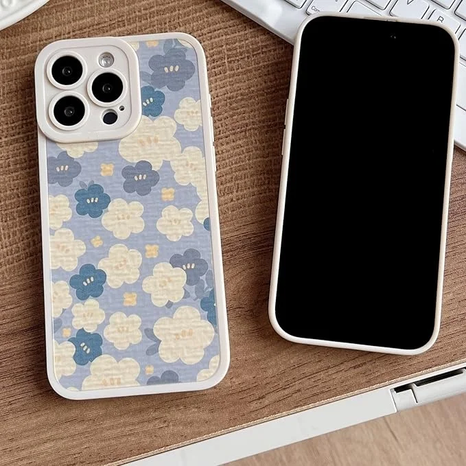 Laudtec Cute Simple White Purple Flowers Soft Phone Case for iPhone 16 Stylish Slim Soft Durable Protective Case supplier