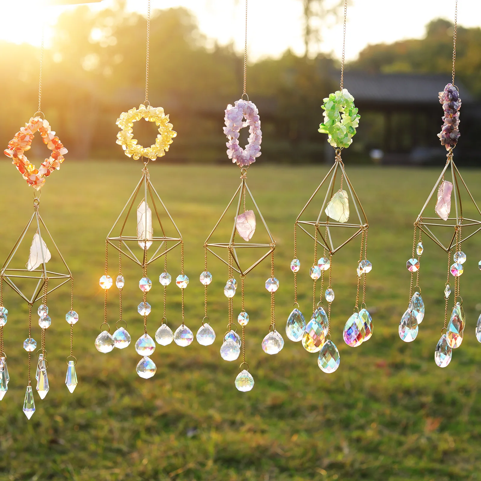 とっておきし新春福袋 Artilady Wall Crystal with Catcher Sun Moon Charms Wind Art 画材