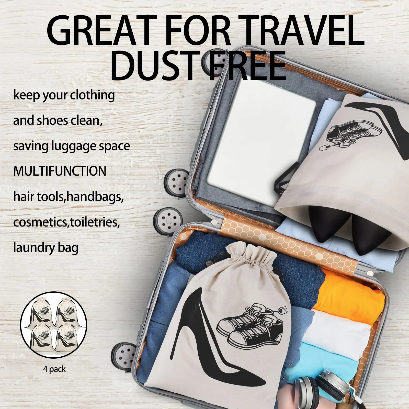 Wholesale Heavy Duty Cotton Canvas Ladies Dance Pointe Shoe Bags With