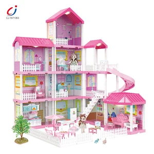 Wholesale Luxury Villa Girls Family Doll House Toys Playing Set Happy Girls Princess Doll House Toys for Kids