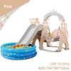Columpio diapositiva rosa con PISCINA DE BOLAS