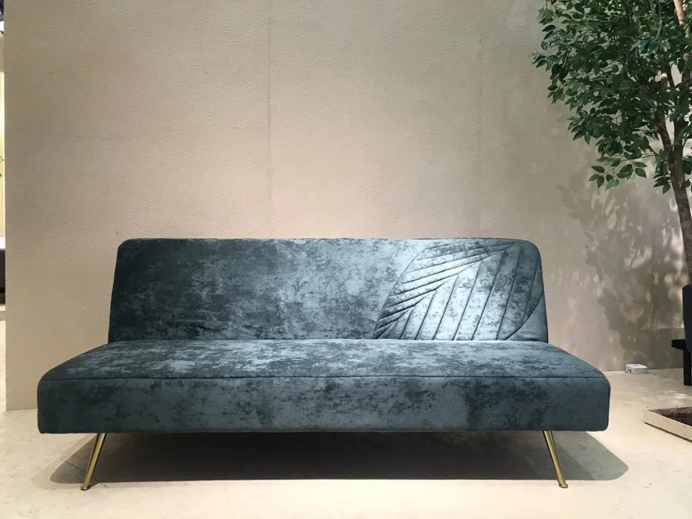 Nisco Leaf Tufted Memory Foam Sofa Bed with Golden Legs