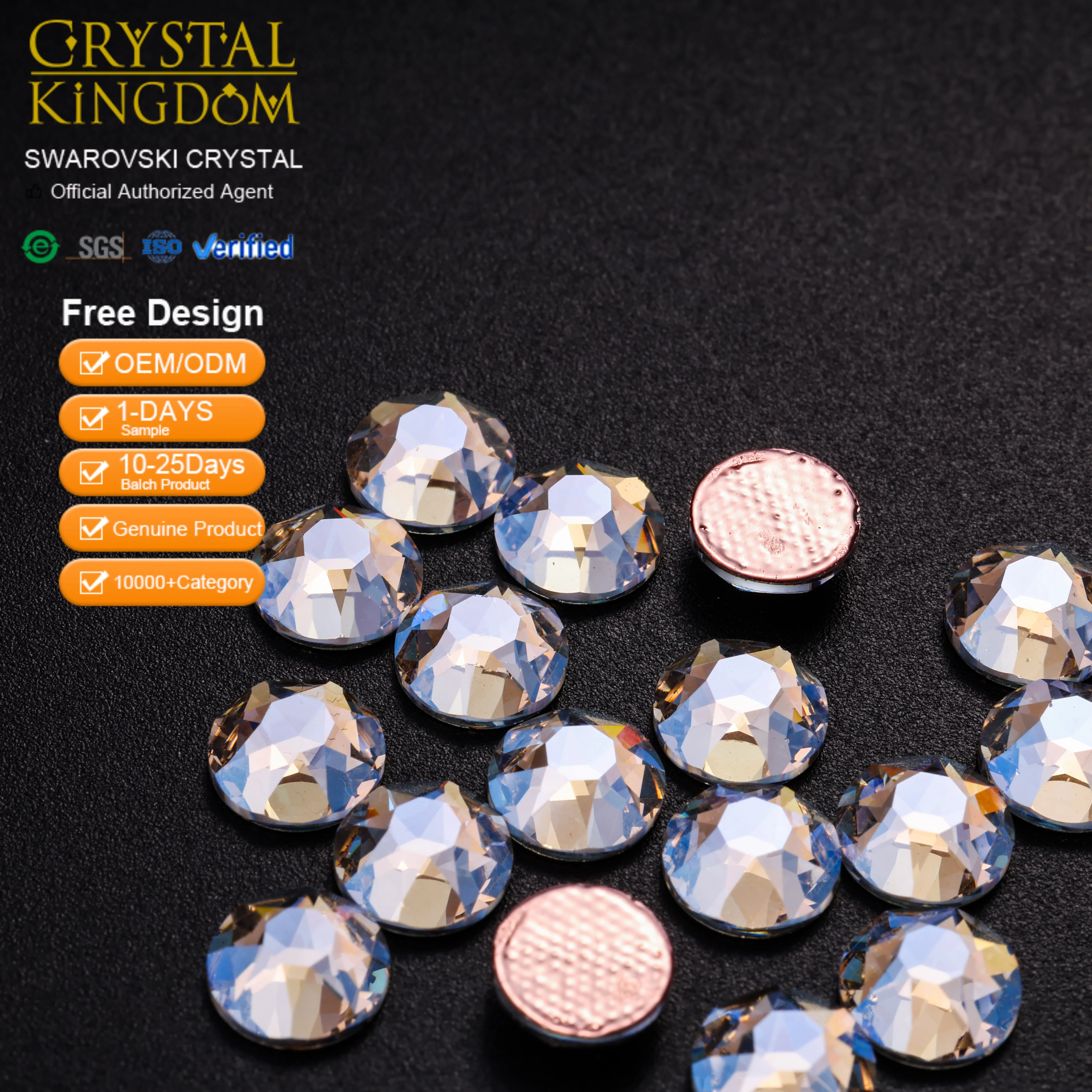 Authentic Swarovski Crystal Hotfix Rhinestones Model 2038 Round