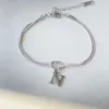 Bracelet with letter-Silver