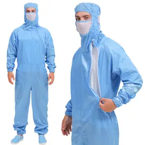 Disposable Cleanroom Anti-static Coverall Paint Jumpsuit with Cap Included Custom Size Fiber