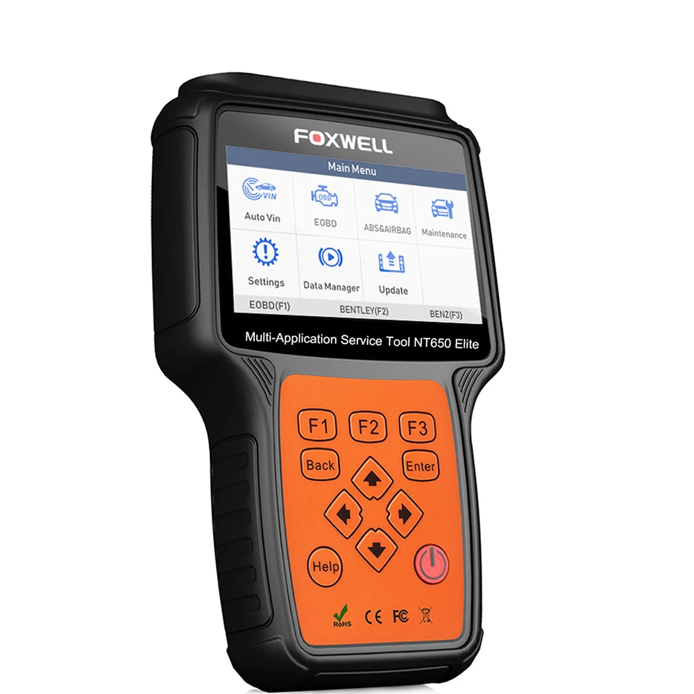 FOXWELL NT650 OBD2 自動車スキャナ ABS エアバッグ SAS EPB DPF オイルサービスリセット 車の診断ツール 日本語可 Foxwell NT650 Elite Bi-directional Code Reader ABS Bleeding SRS Airbag