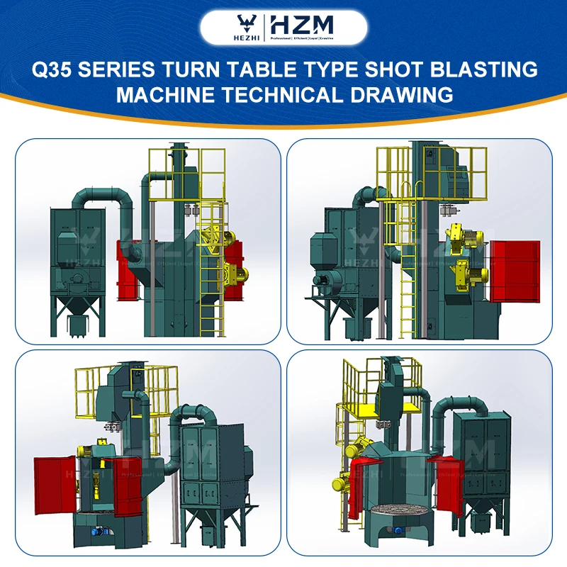 Small Rotary Table Shot Blasting Machine Turntable Alloy Wheel Blaster Manufacturer in China