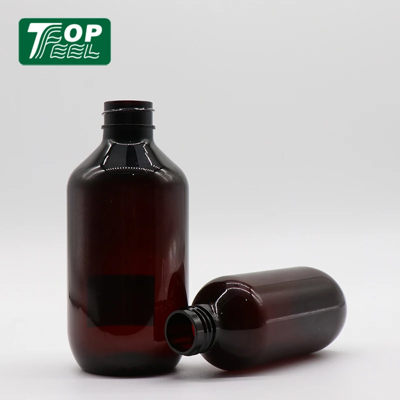 Custom Logo Empty 100ml 150ml 200ml 300ml 400ml 500ml Classy Round Amber Hotel Plastic Shampoo Bottle with Pump
