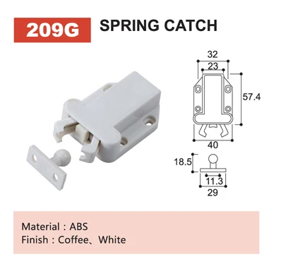 209G Plastic ABS Spring Snap Catch Push to Close Latch