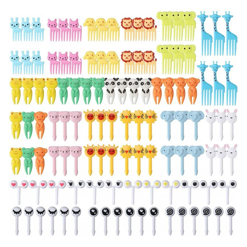 10/50Pcs Mini Animal Food Picks for Kids Cute Food Fruit Fork Bento Box  Decor AU