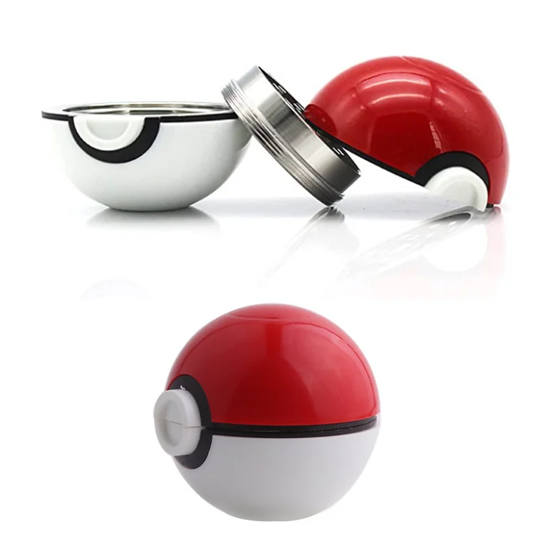 Rukioo Wholesale 55-3mm Metal Tobacco Grinder Pokemon Pokeball Herb Spice  Tobacco Metal Pure Colors Grinder