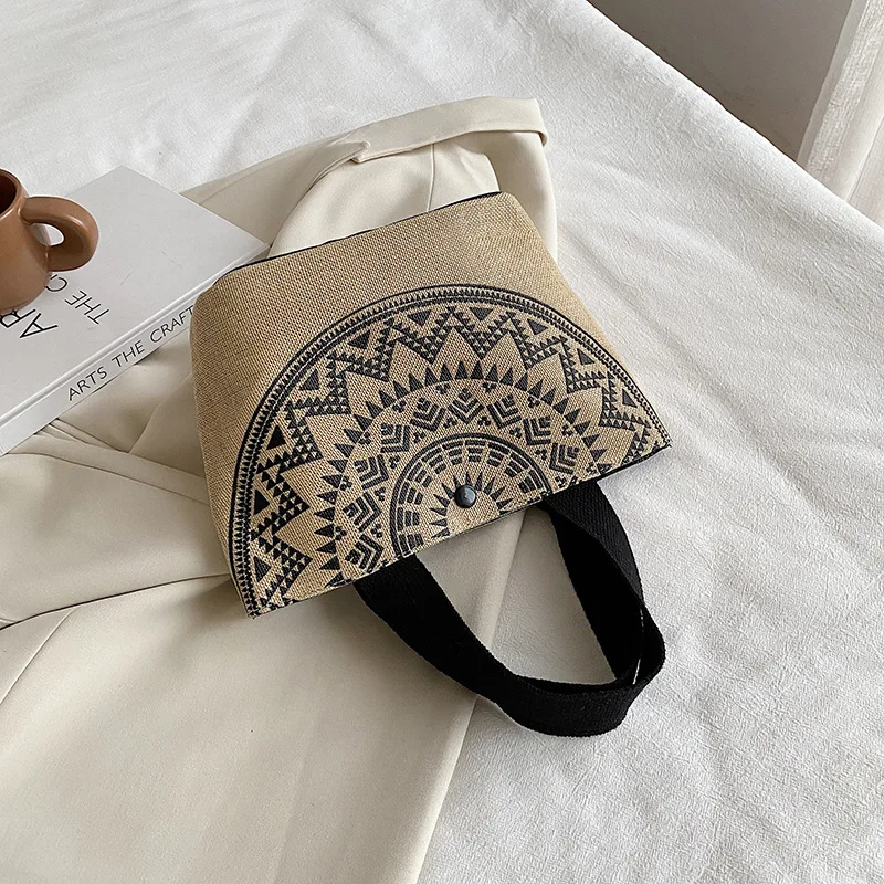 OEM Wholesale Drawstring Tote Black Custom Logo Small Print Eco Friendly Shopping Linen Burlap Jute Bag