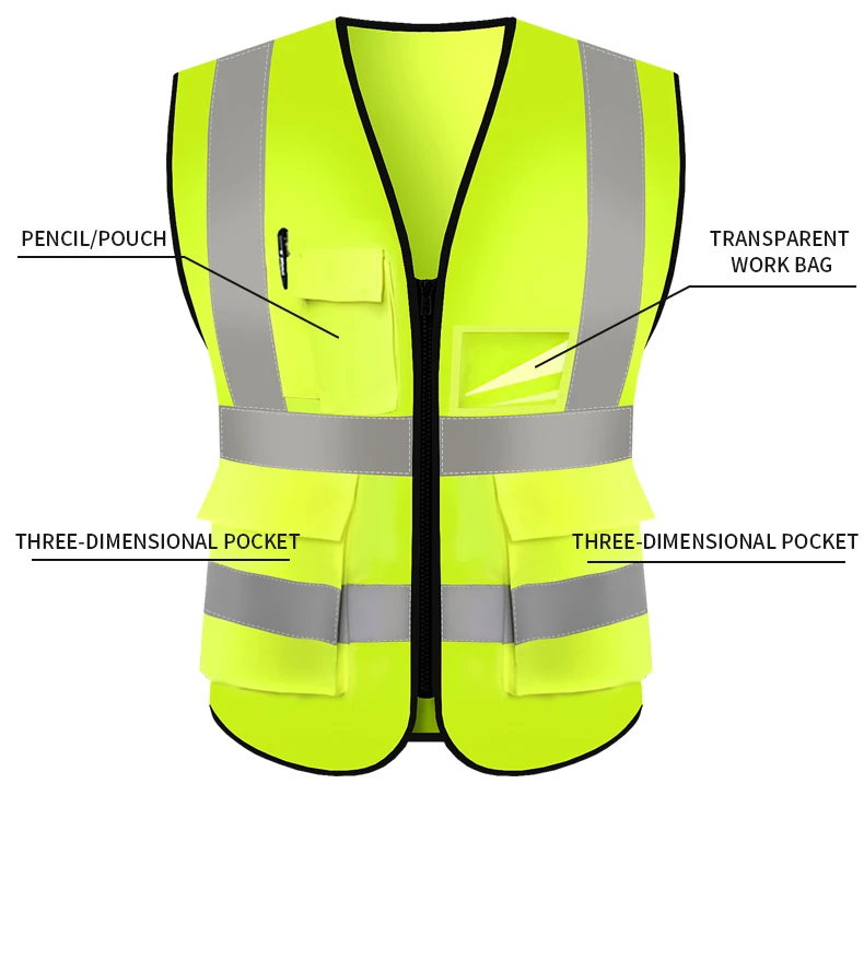 High Quality Custom Logo Gauze Knitted Safety Reflective Vest High