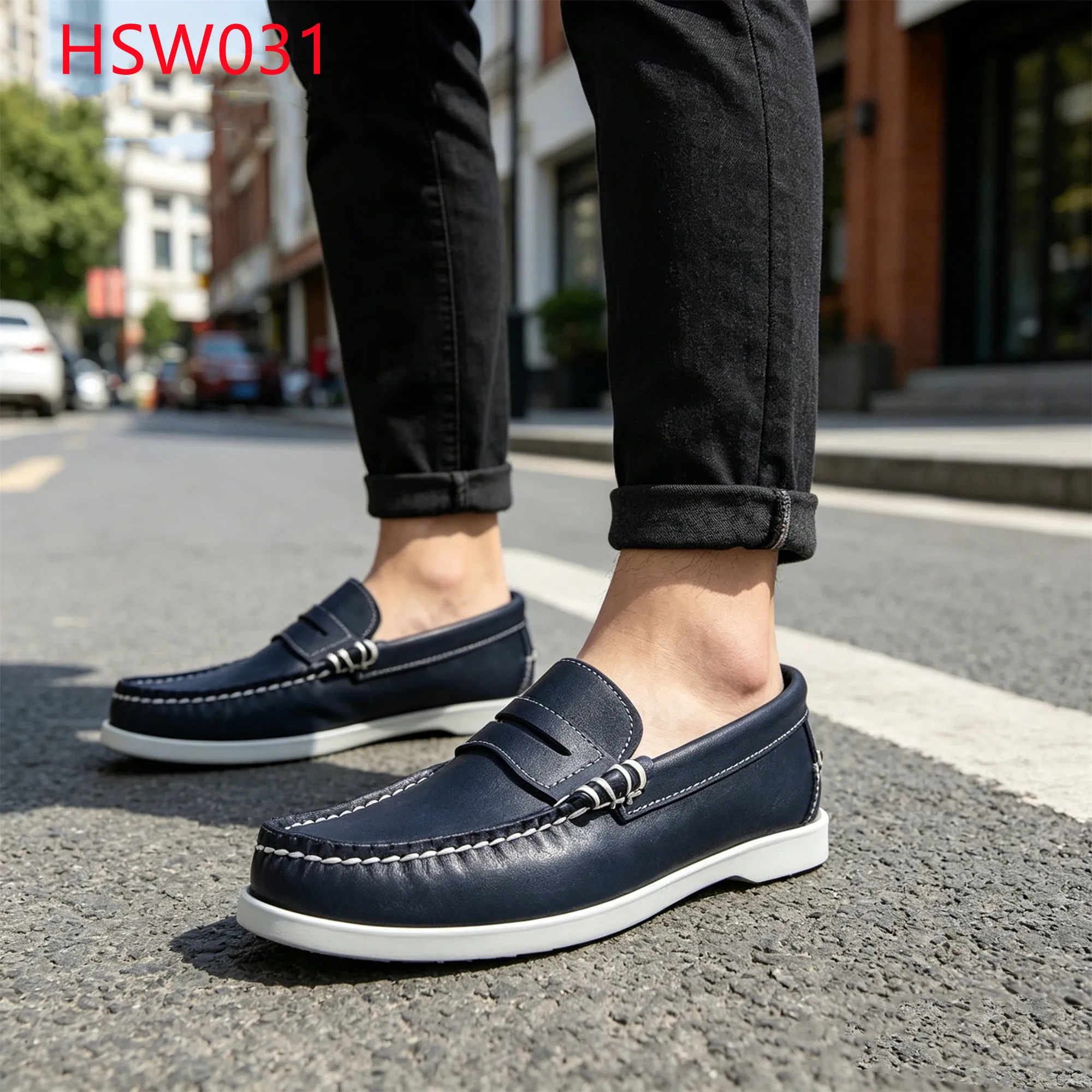 LXG,casual Settings Honey/blue Color Indoor Lazy Shoes for All Age Moisture-absorbent Leather Lining Mask Style Boat ShoesHSW031