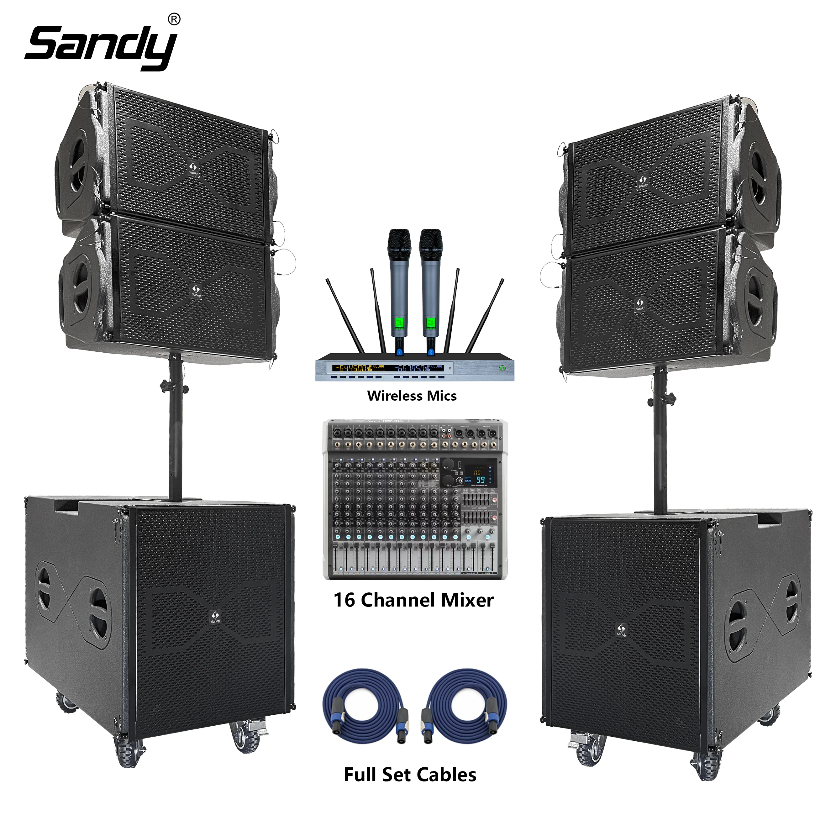Sandy Audio Manufacturer Price Customized Active Line Array  Speakers Set Hot Sale Dj Sound System