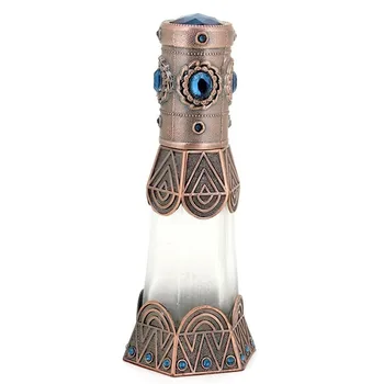 Arabic Style Metal 30ml with Pump Sprayer Frosted Glass Perfume Bottle