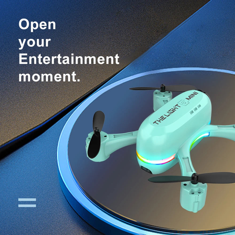 2024 V6 blue mini aerial photography drone HD dual-camera remote control aircraft racing lights flow positioning aircraft details