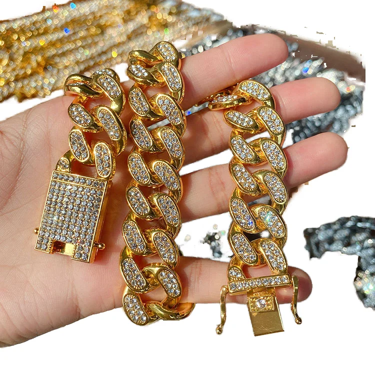 20mm Miami Cuban Link Chain Wholesale 20MM Miami Cuban 14k Solid
