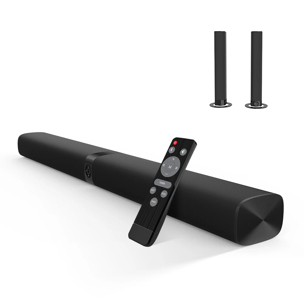 Wireless/BT Speaker with ARC/OPT/AUX Connections Sound Bars for TV Deep Bass Detachable