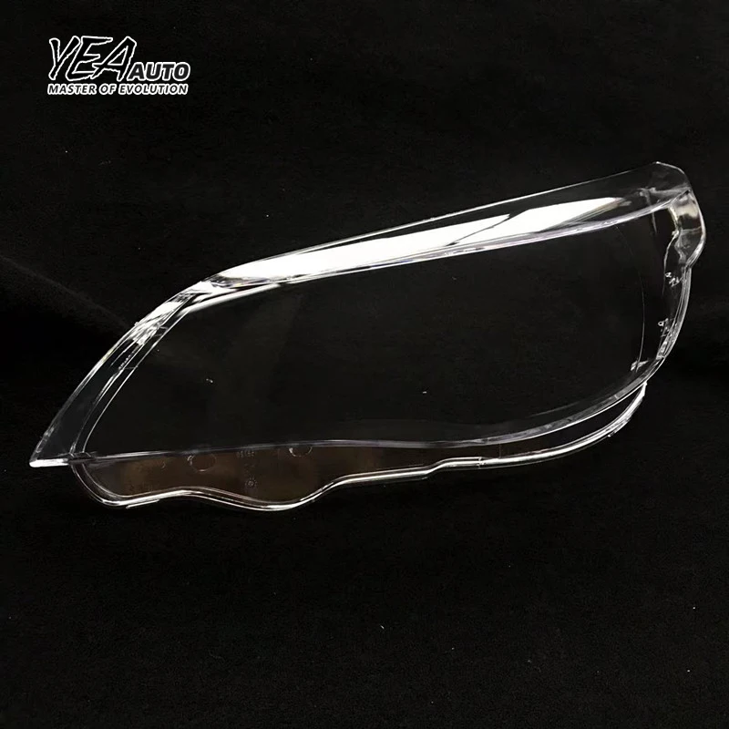 product yea auto car headlight glass pc lampshade cover lens for bmw 5 series e60 headlamp high version glass shade lens cover 2004 2010-30