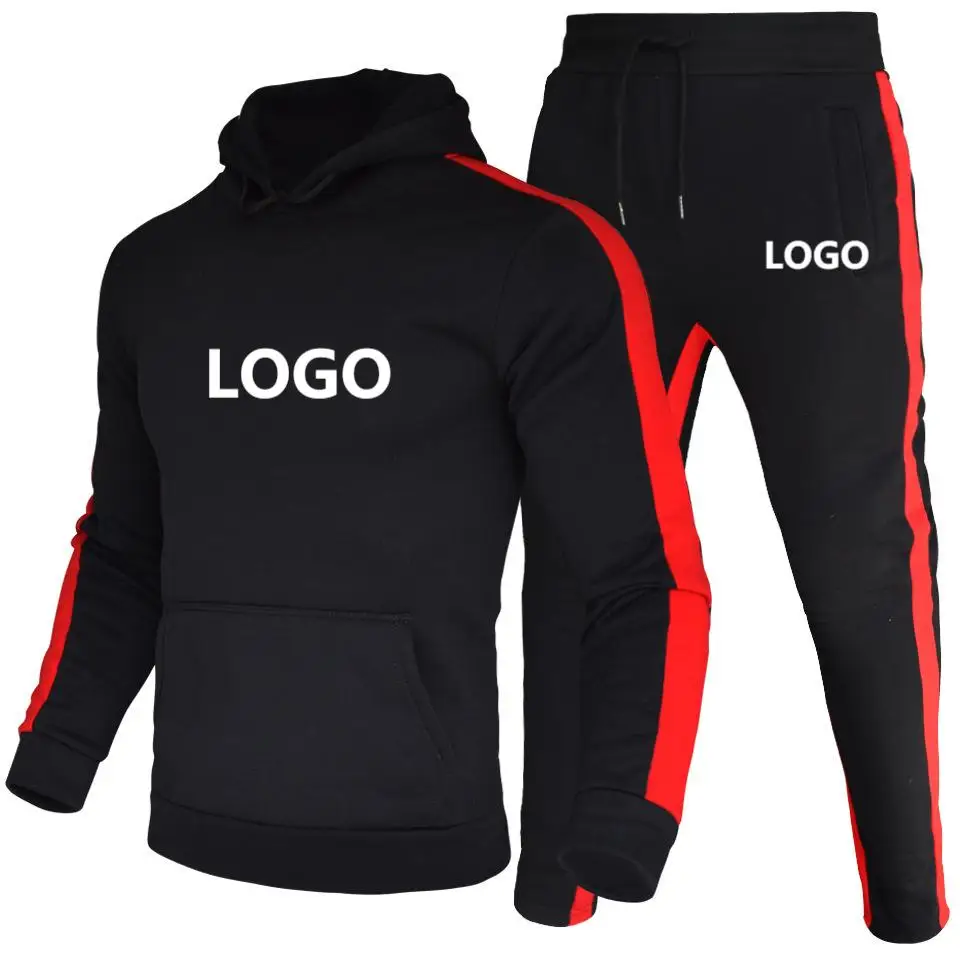 Fall Winter Men Clothes Two Piece Joggers Tracksuit Set Men's Hoodies
