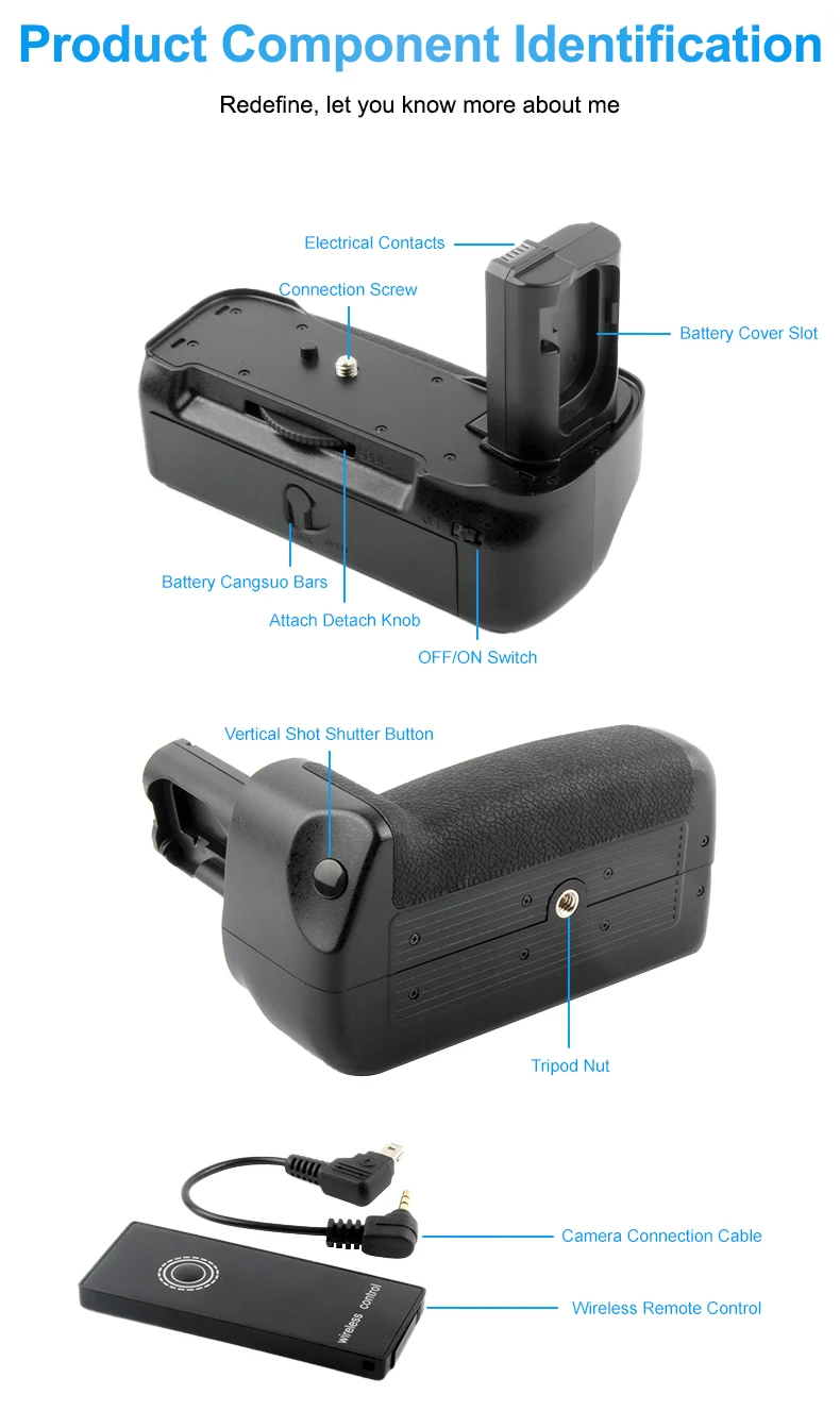 MB-780RC Battery Grip With Remote Control Holds 2pes EN-EL15 Batteries MB780RC Vertical Battery Grip for Nikon D780 Cameras supplier