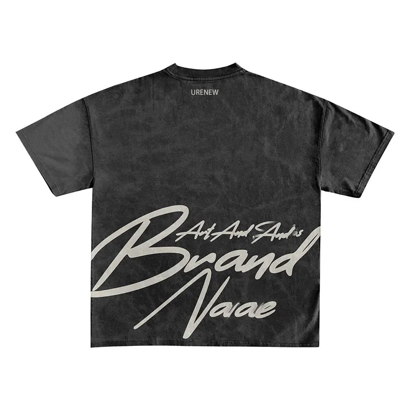 Custom Print Logo Wash Two Piece Graphic T Shirts and Short Set Summer 2 Piece Shirt and Shorts Set Tracksuit for Men
