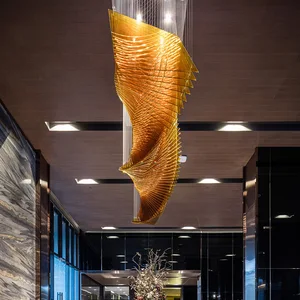 Custom Hanging Banquet Hall Lighting Villa Retest Building Living Room Large Chandeliers Pendant Lights for Project Hotel Lobby