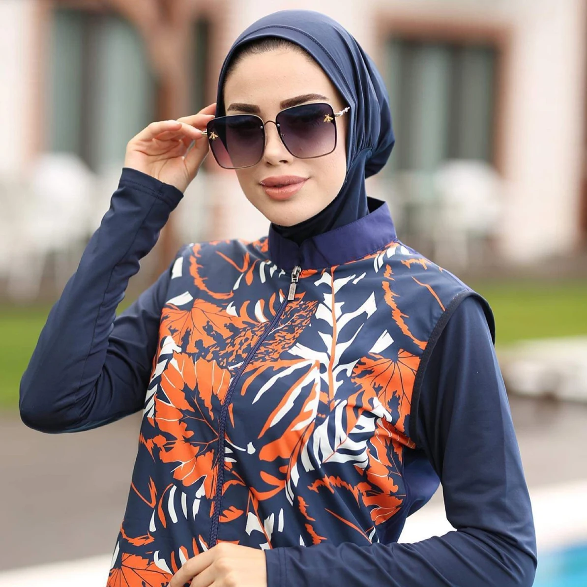 MOTIVE FORCE 2024 Digital Printing Plus Size Muslim Swimwear Islamic Swimsuit Women Burkini