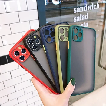 New Hot Sale Translucent Matte Smooth Colorful High Quality PC TPU Anti-drop Phone Case for iphone 13 12 8 Plus cover XS MAX