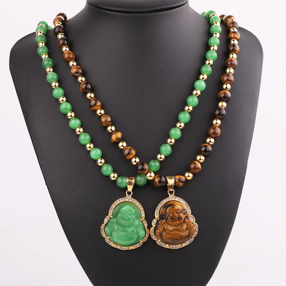 Buddha Necklace,Natural Stone Necklace 