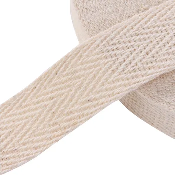 Custom High Quality Woven Cotton belts Cotton Ribbon Twill Tape Herringbone Webbing for handbag strap
