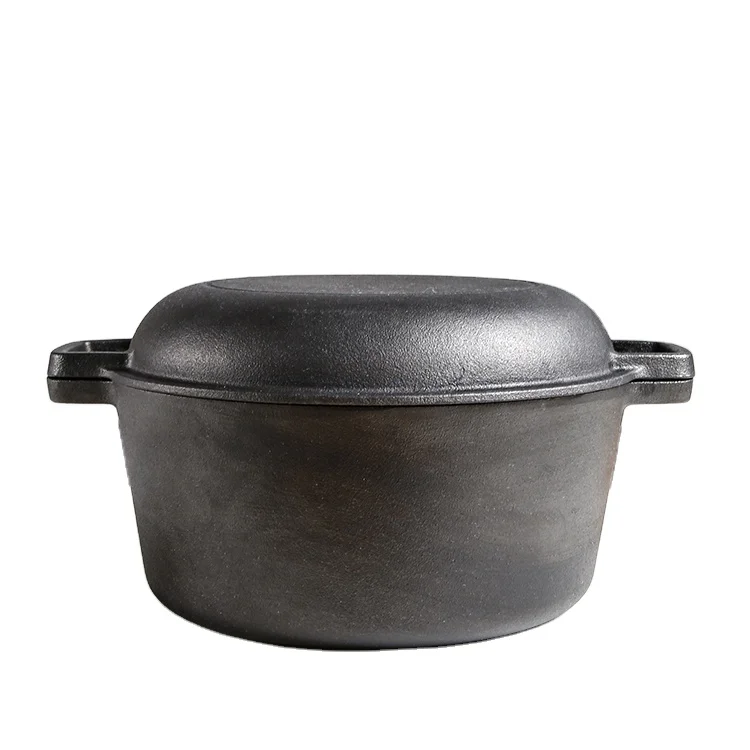 Lodge Camp 6 qt. Round Cast Iron Dutch Oven in Black with Lid