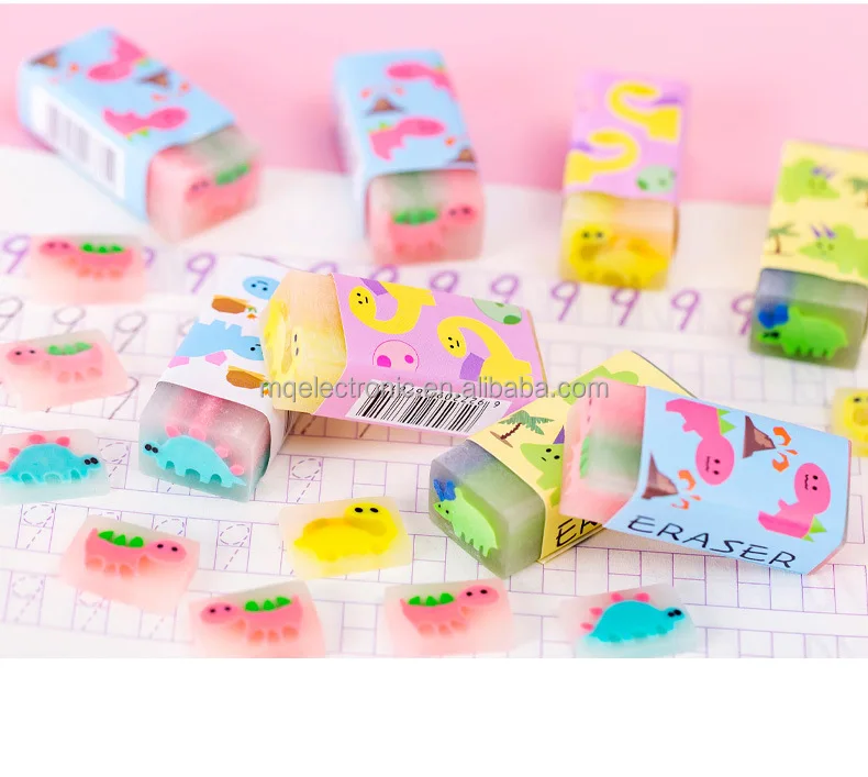 Dinosaur Pencil Erasers Cute Funny Rubber Erasers For Kid Cool School