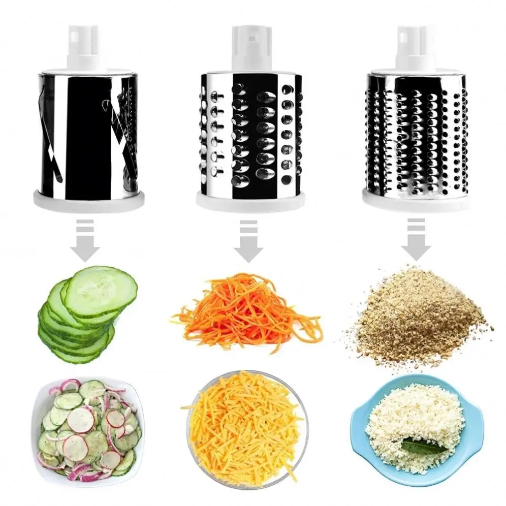 3 In 1 Vegetable Mandoline Slicer Swift Rotary Drum Grater Nut Shredder  Veggie Cutter Peeler Spiralizer Cheese Chopper - Buy 3 In 1 Vegetable  Mandoline Slicer Swift Rotary Drum Grater Nut Shredder