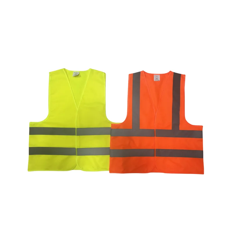 EN ISO 20471 120g 100% Polyester Warning Vest Orange Reflective Safety Vest High Visibility Safety Vest