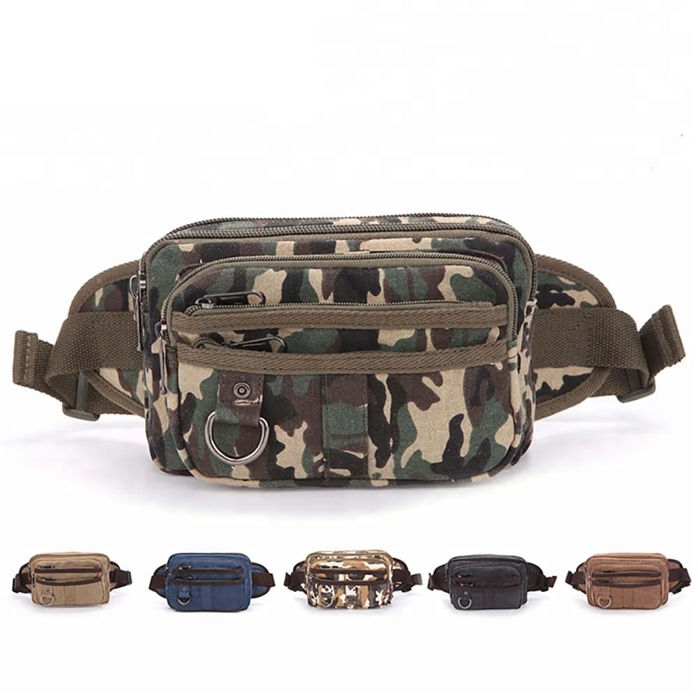 Wholesale casual canvas bag multifunctional camouflage belt bag