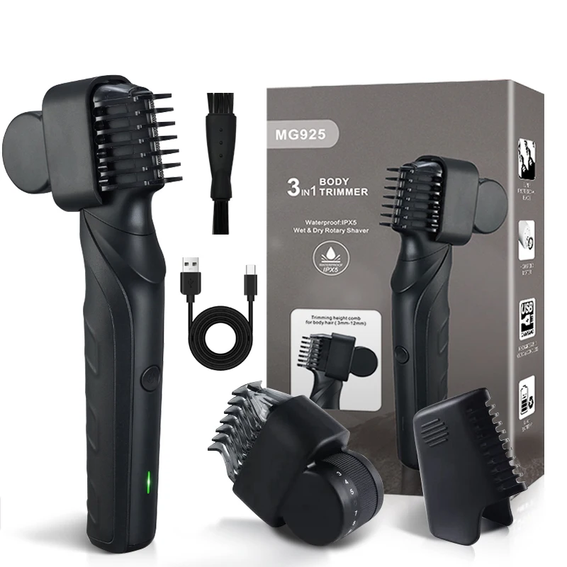 Men's Full Body Water Wash Shaver Set Multi-Functional Electric Hair Trimmer Waterproof Body Groomer
