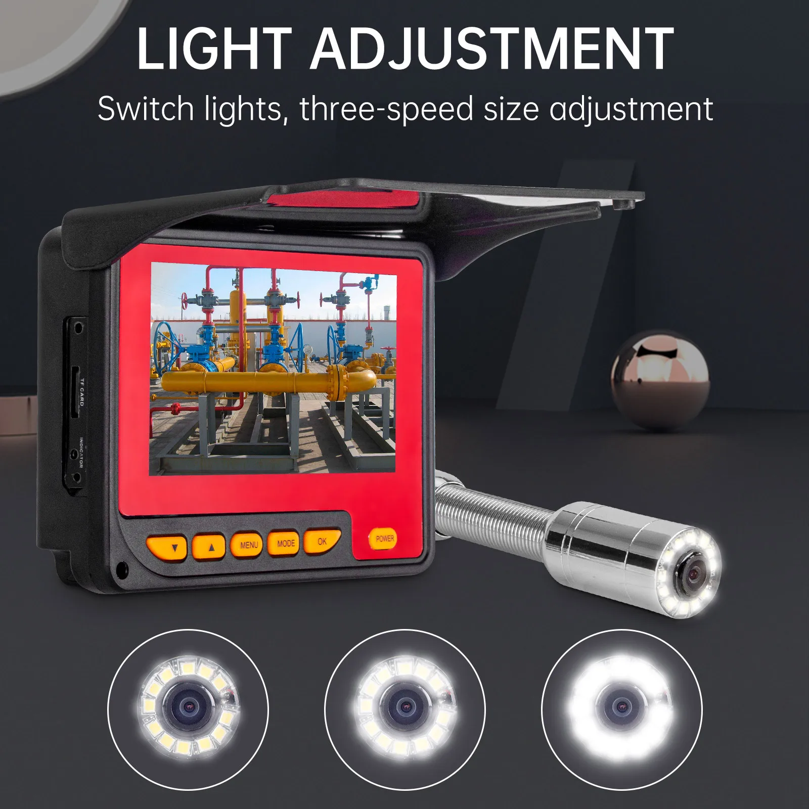 Factory Direct Sales Sewer Camera 4.3-inch Color Screen Sewage Pipe Camera Sewage Pipe Drain Detection Endoscope 16GB Video Recording