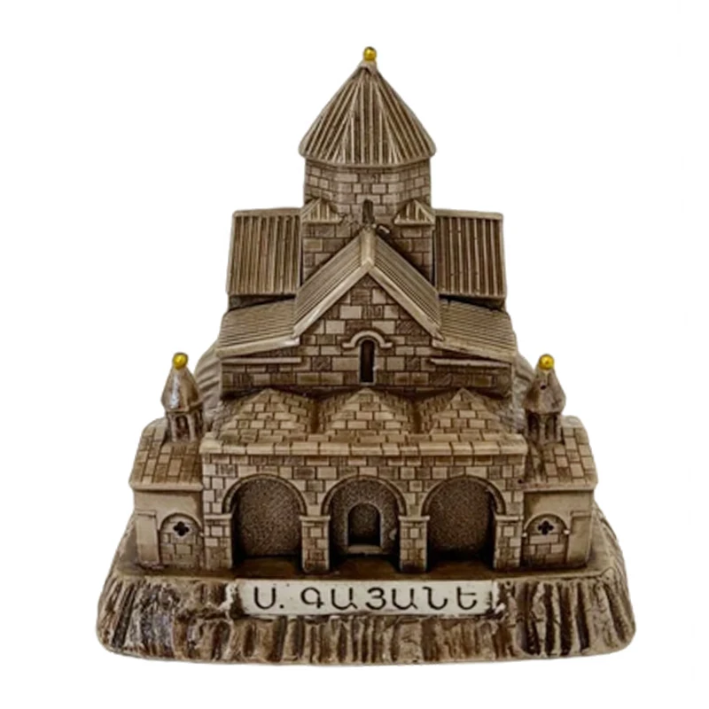 Custom Plaster Famous Architecture Buildings Model Gypsum Sculpture Resin Saint Gayane Church Replica Miniature