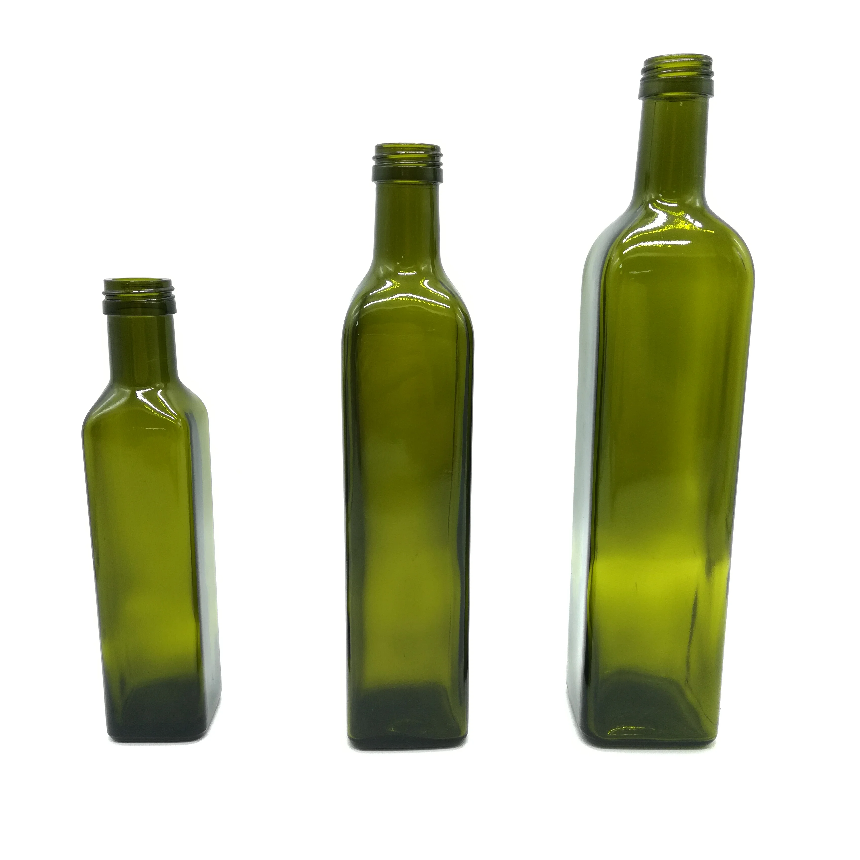 100ml 250ml 500ml 750ml clear Green square Olive Oil Glass Bottle with Plastic Cap or Aluminium Cap